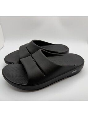 OOFOS | Shoes | Oofosolive Green And Black Slidesandals  display picture 1